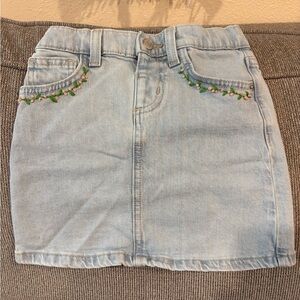 Embroidered Denim 4T Skirt